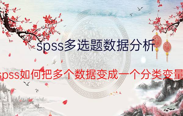 spss多选题数据分析 spss如何把多个数据变成一个分类变量？